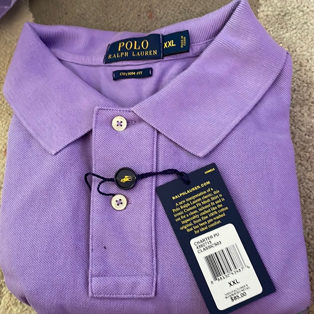 MENS PURPLE XXL RALPH LAUREN POLO SHIRTS